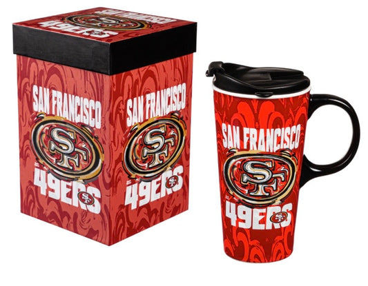 San Francisco 49ers 17oz. Travel Latte Cup by Justin Patten