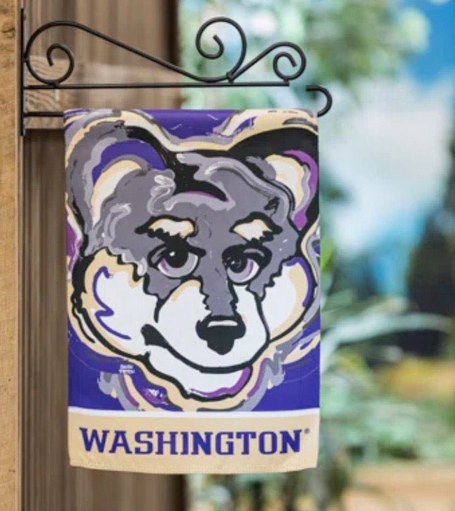 University of Washington Mascot Garden Flag 12" x 18" by Justin Patten