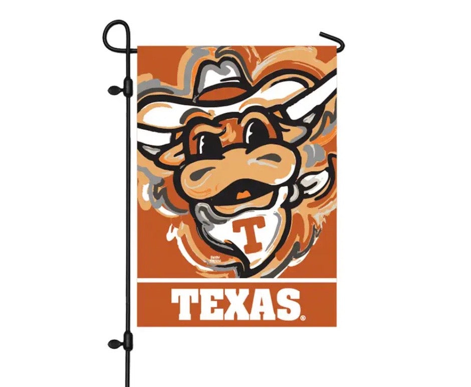 University of Texas Mascot Garden Flag 12" x 18" by Justin Patten