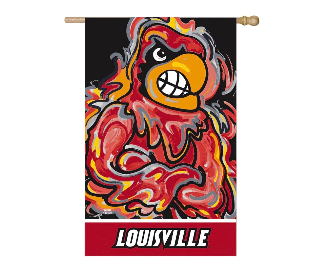 University of Louisville Mascot House Flag 29" x 43" by Justin Patten
