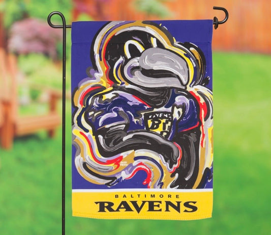 Baltimore Ravens Mascot Garden Flag 12" x 18" by Justin Patten