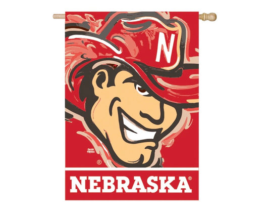 University of Nebraska Mascot House Flag 29" x 43" by Justin Patten