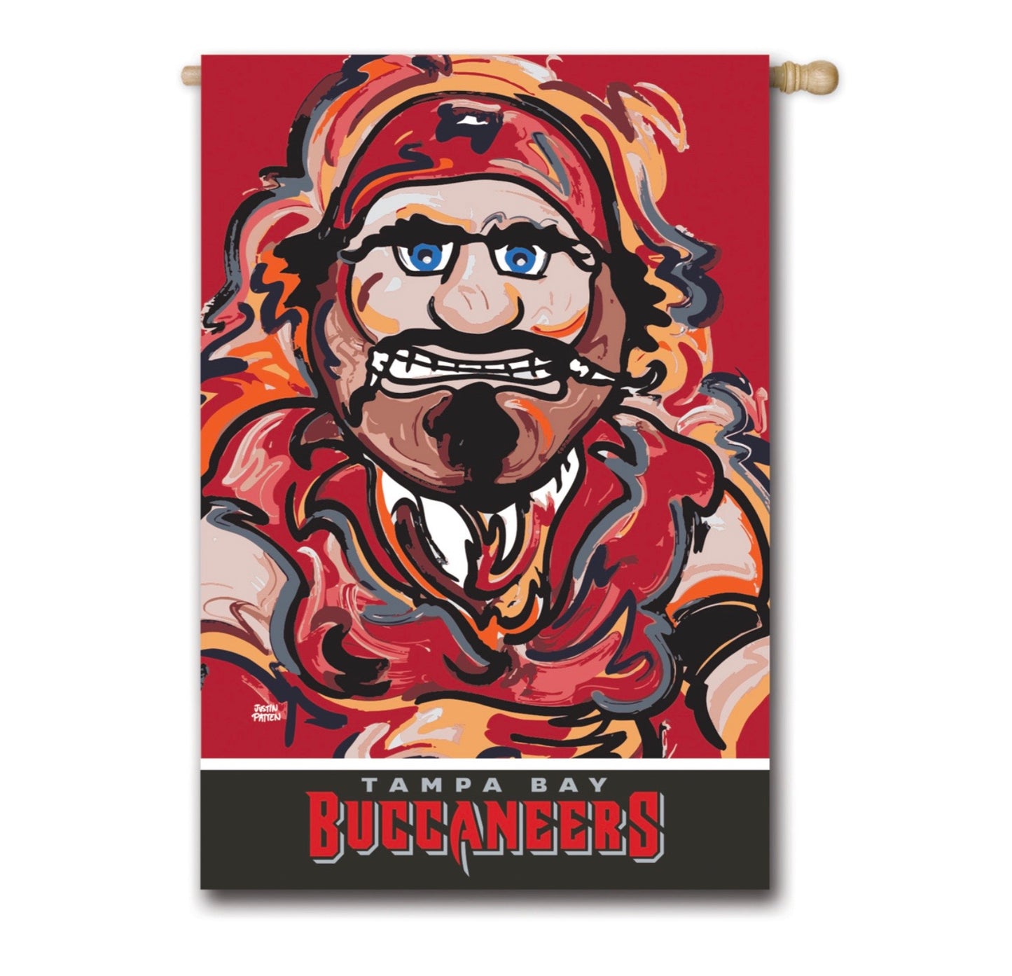 Tampa Bay Buccaneers Mascot House Flag 29" x 43" by Justin Patten