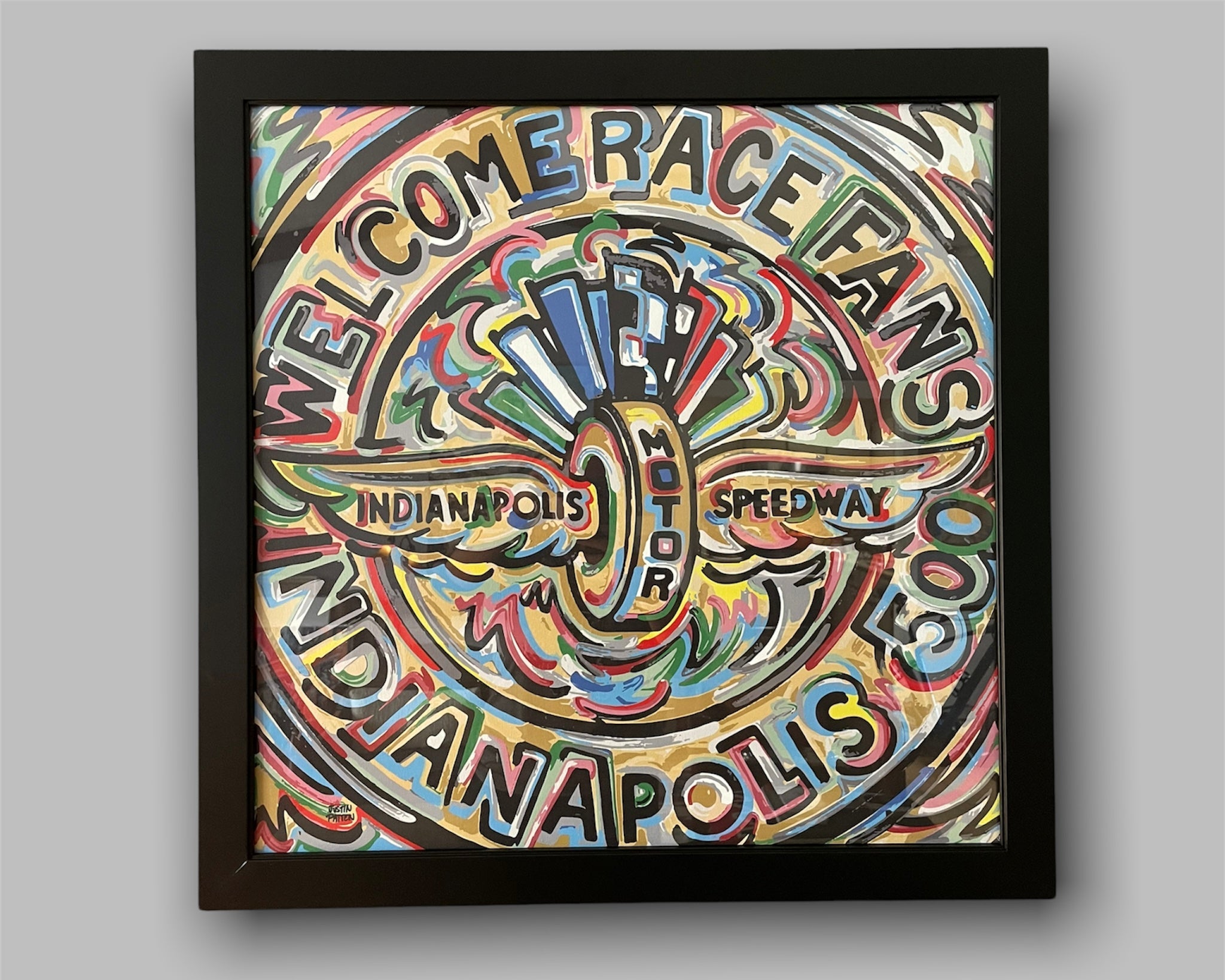 Indianapolis Motor Speedway 24"x24" Welcome Race Fans Print by Justin Patten
