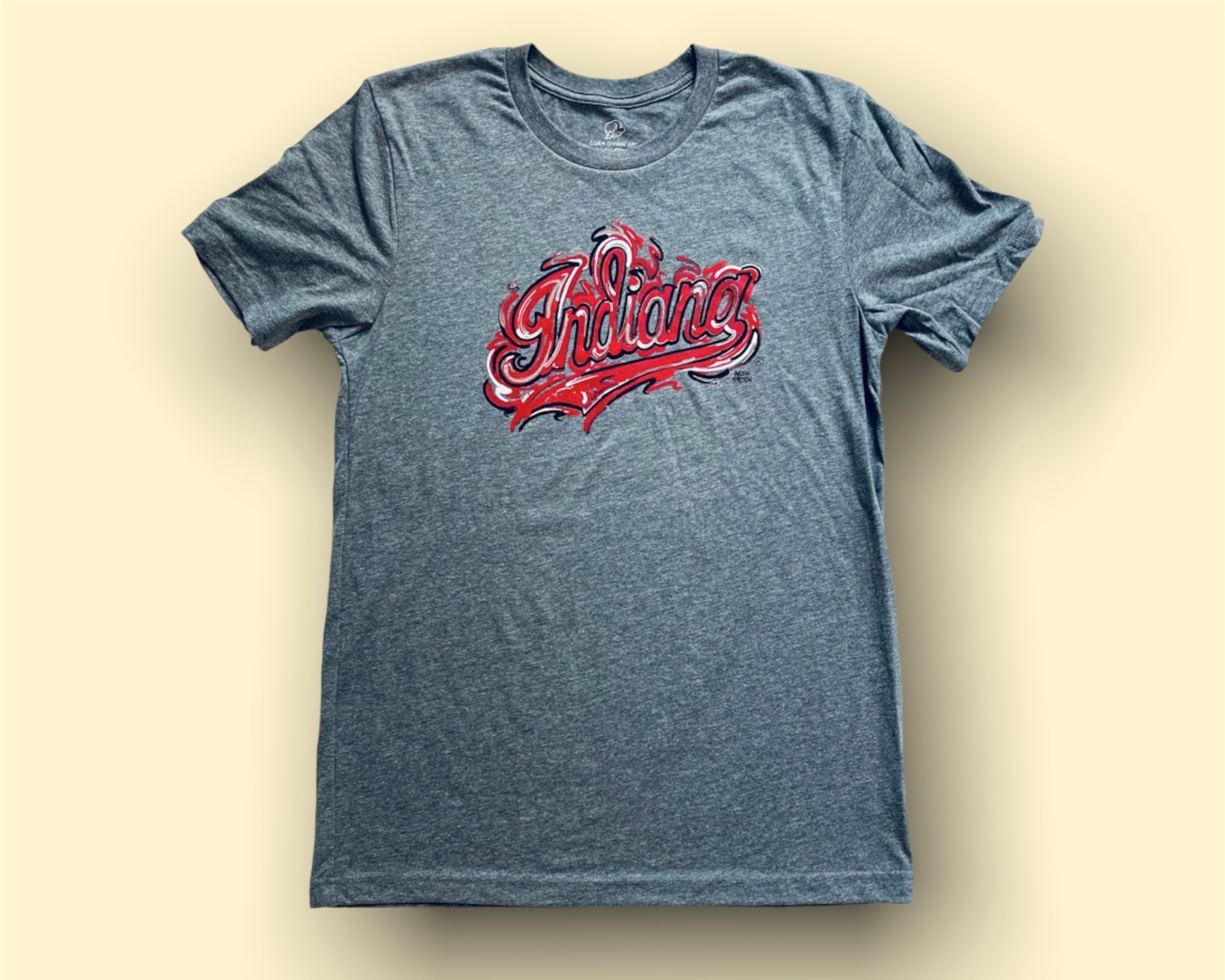 Indiana University Script Short Sleeve Unisex Tee by Justin Patten (2 Colors)