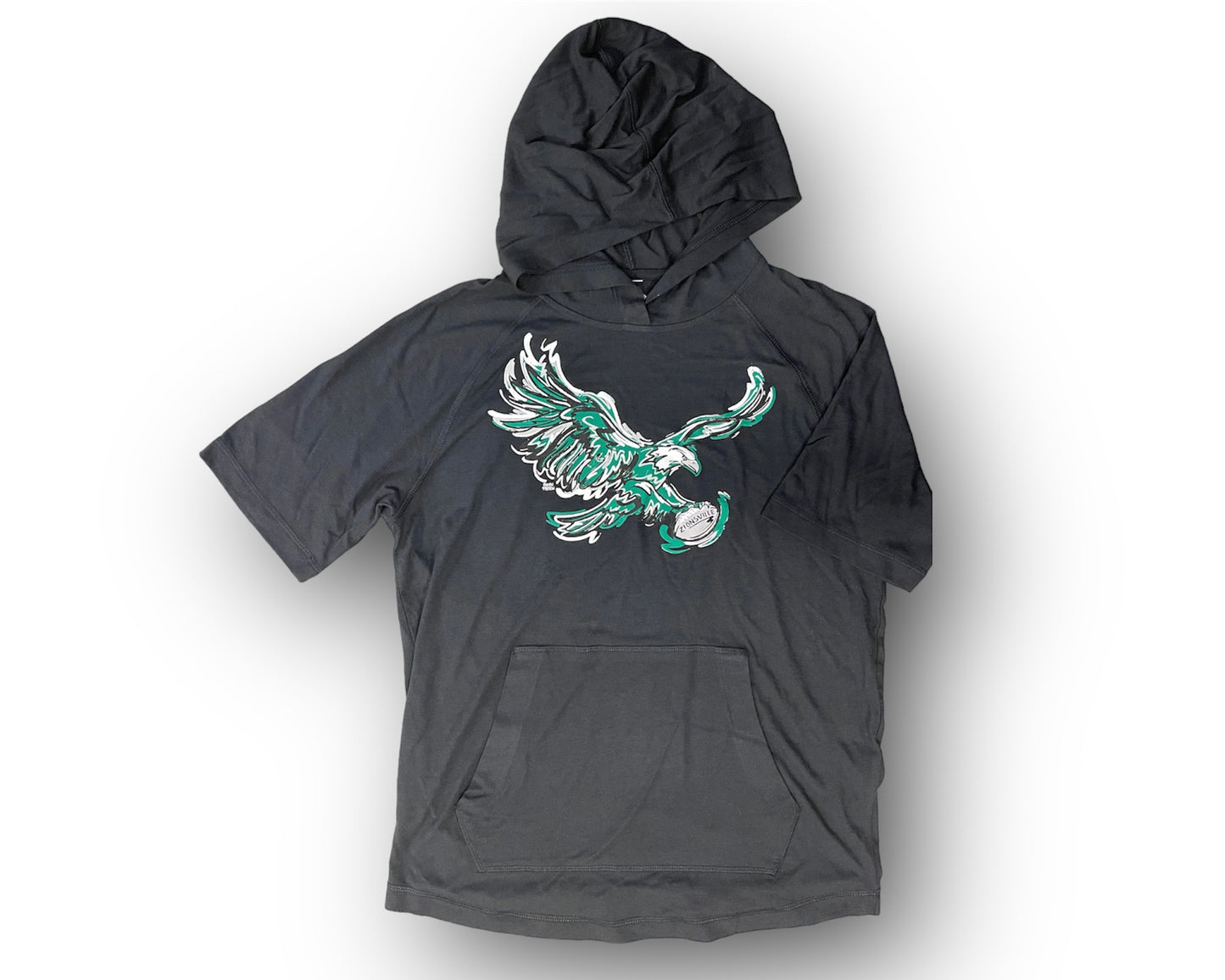 Zionsville Eagle Football Unisex Short Sleeve Hooded Tee by Justin Patten (Last Few)