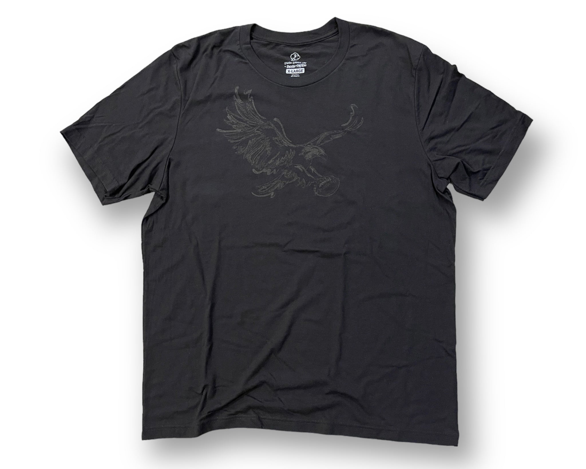 Zionsville Eagle Football Black on Black Tee by Justin Patten (Last Few)