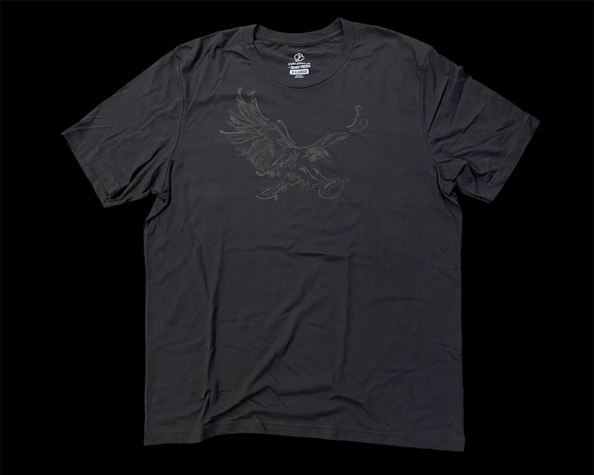 Zionsville Eagle Football Black on Black Tee by Justin Patten (Last Few)