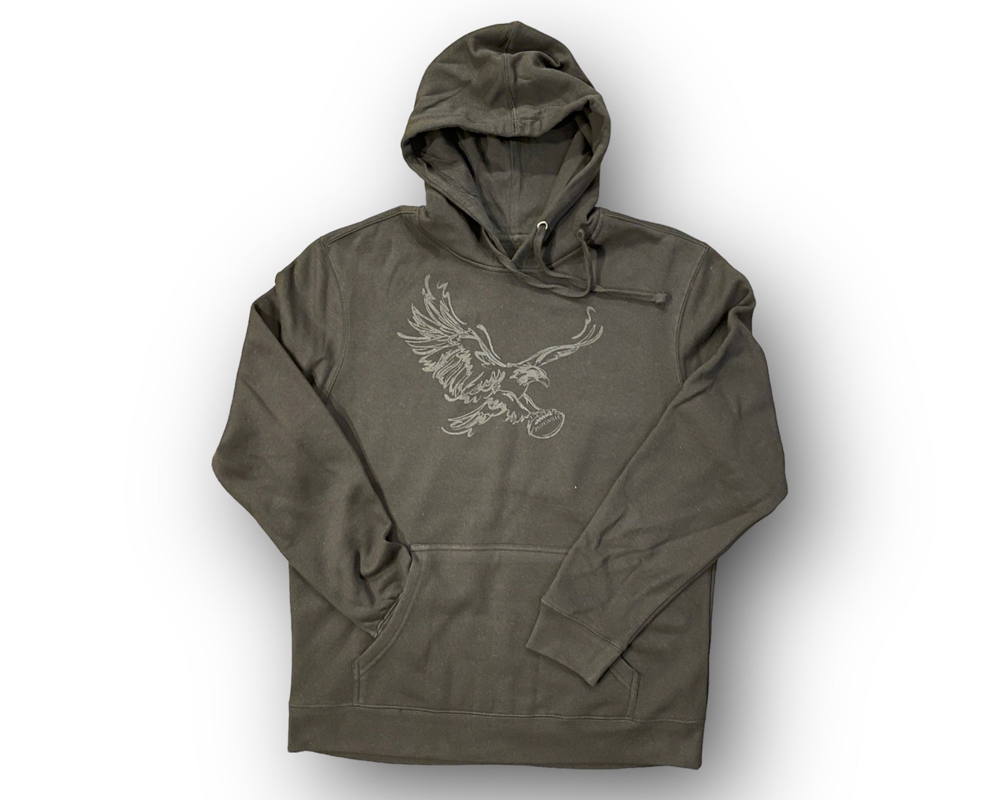Zionsville Eagle Football Black on Black Unisex Hoodie by Justin Patten (Last Few)