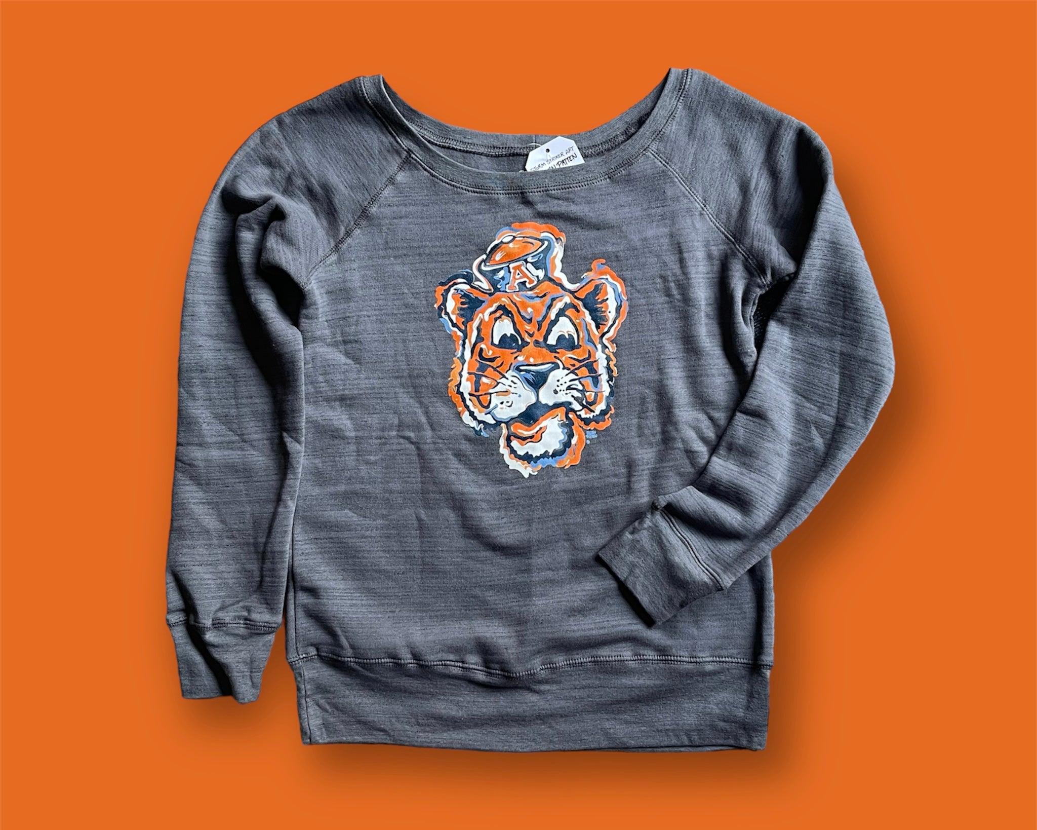 Auburn University Vintage Beanie Tiger Women's Fleece Crew by Justin Patten