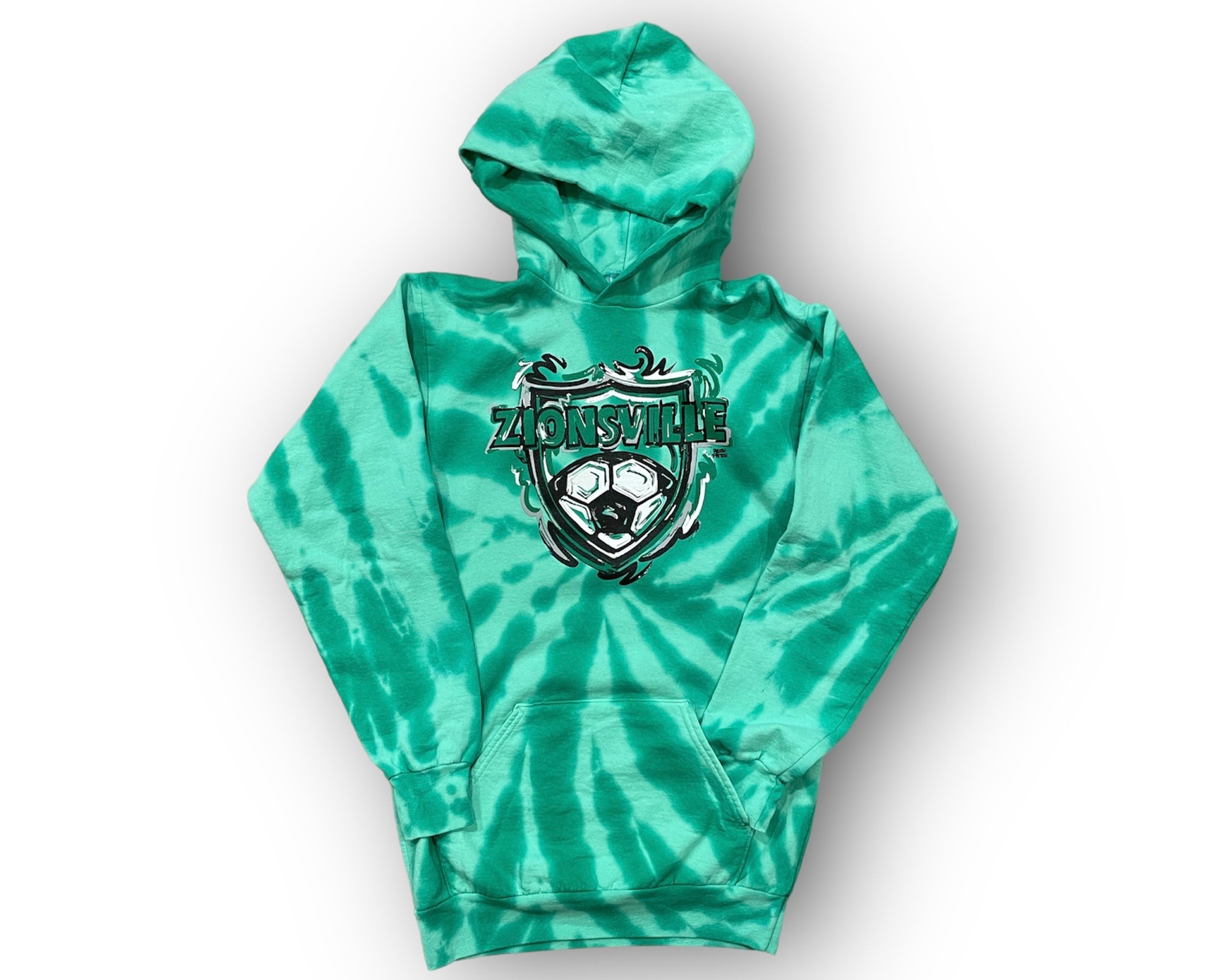 Zionsville Soccer Youth Tye Dye Hoodie by Justin Patten (1 Color)