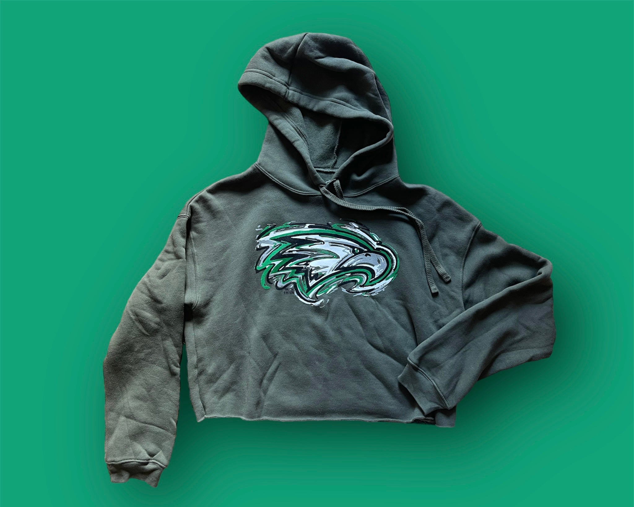 Zionsville Eagle Women's Cropped Hoodie by Justin Patten (1 Color)
