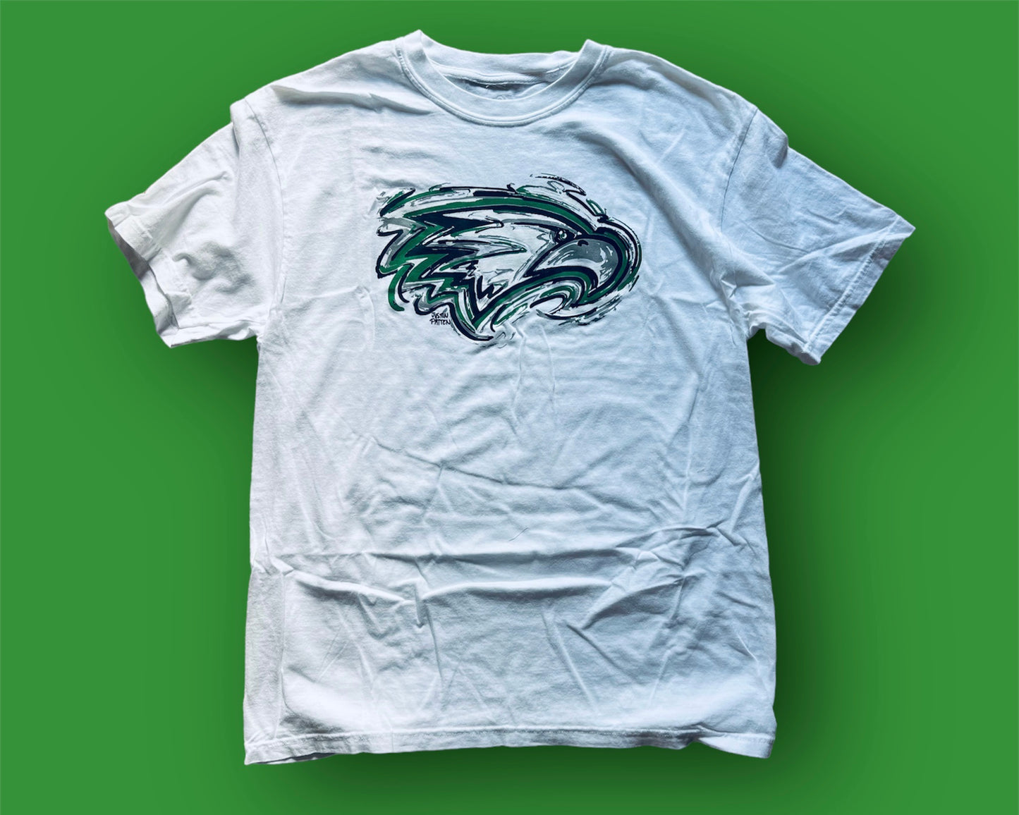 Zionsville Eagle White Tee by Justin Patten (1 Color)