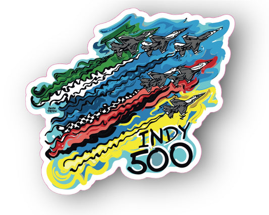 Indianapolis Motor Speedway Flyover Vinyl Sticker by Justin Patten
