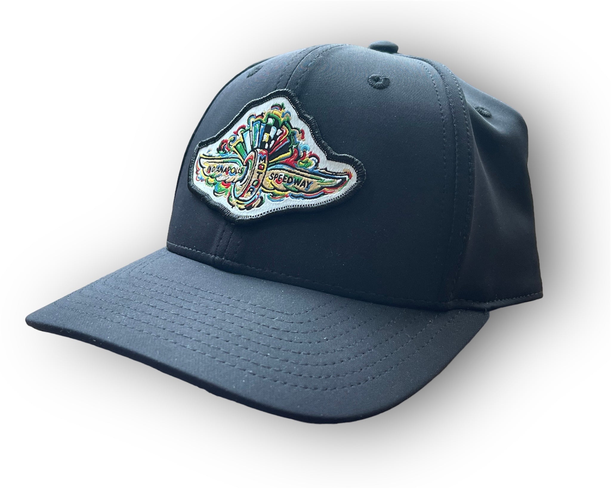 Indianapolis Motor Speedway Black Wing and Wheel Hat by Justin Patten