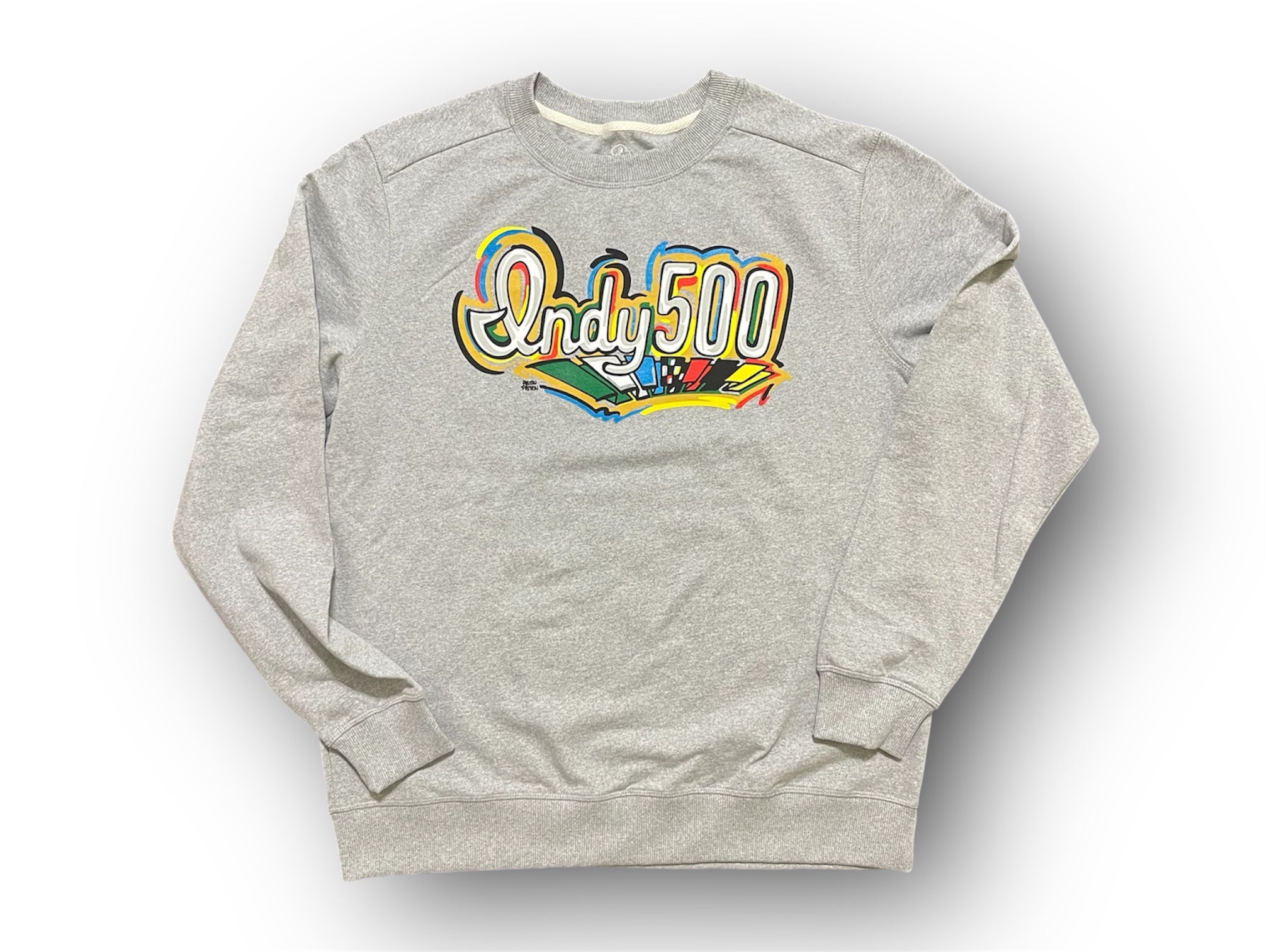 Indianapolis Motor Speedway Indy 500  Script Unisex Crew by Justin Patten (IMS, Indy 500, Pagoda, Wing and Wheel)