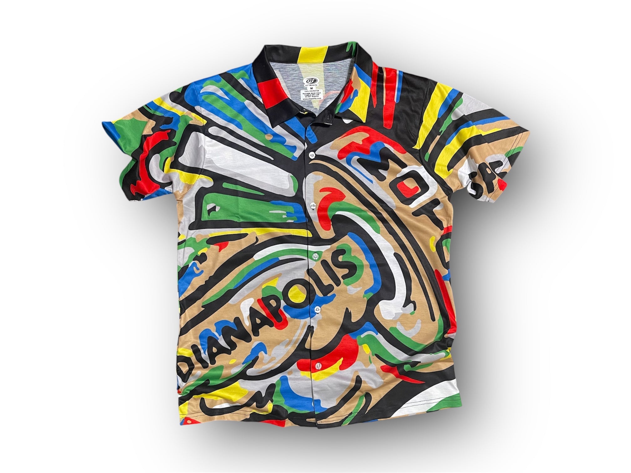 Indianapolis Motor Speedway Bold Wing and Wheel Hawaiian Shirt by Justin Patten (IMS, Indy 500, Pagoda, Wing and Wheel)