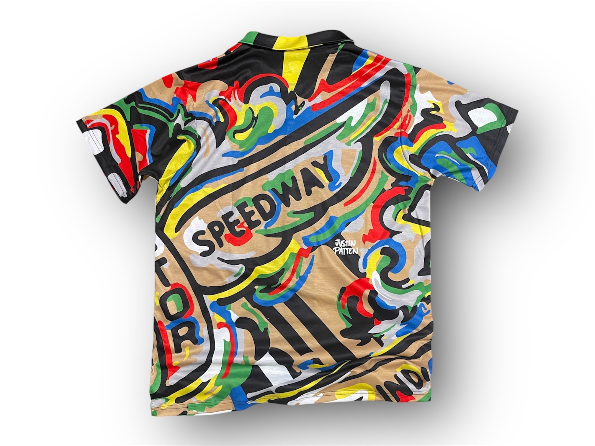 Indianapolis Motor Speedway Bold Wing and Wheel Hawaiian Shirt by Justin Patten (IMS, Indy 500, Pagoda, Wing and Wheel)
