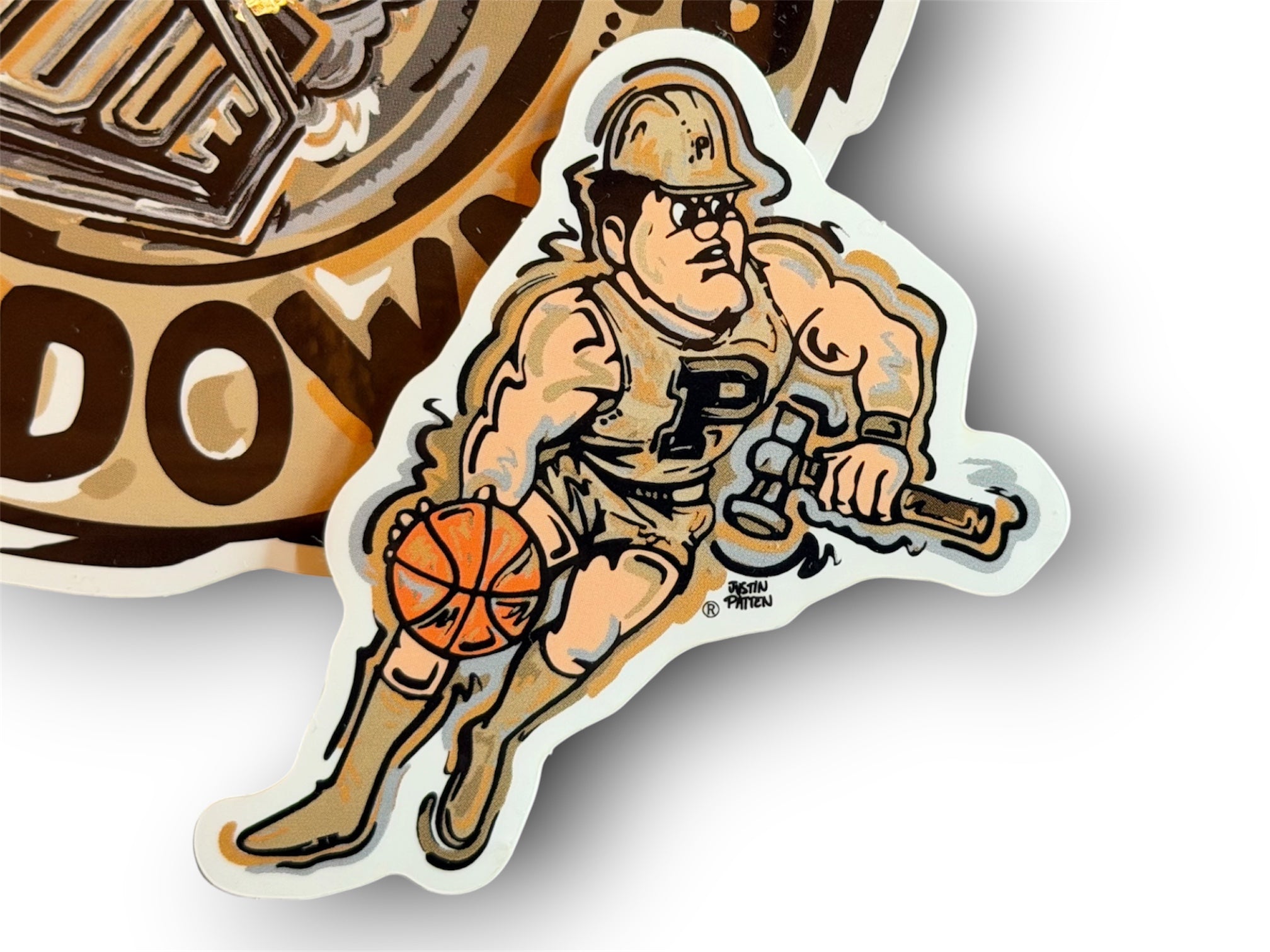 Purdue University Basketball Pete Mini Vinyl Sticker by Justin Patten (Purdue Pete, Boilermaker Special, Purdue Train)
