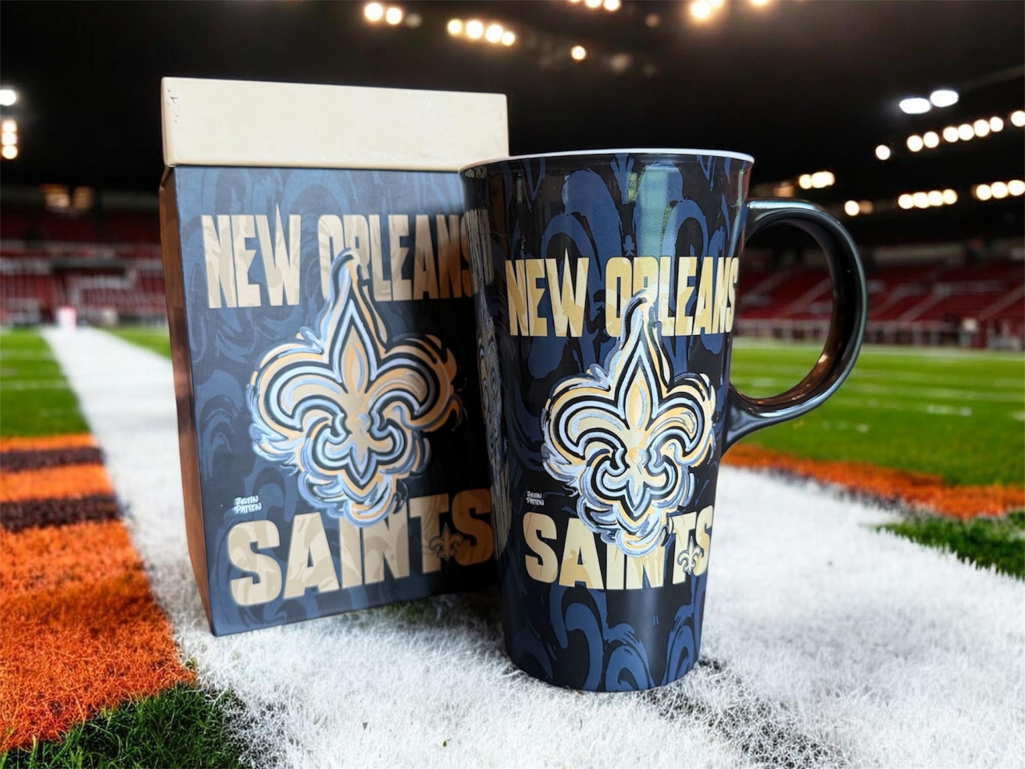 New Orleans Saints 16oz.Travel Mug by Justin Patten (Who Day, NO, Saints Football)