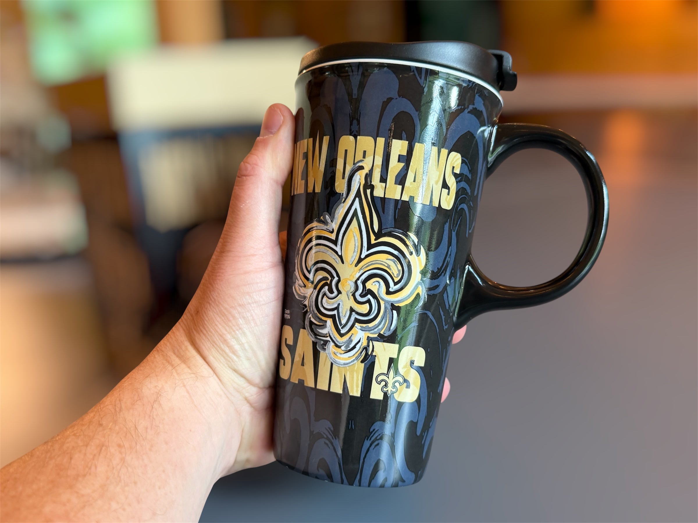 New Orleans Saints 16oz.Travel Mug by Justin Patten (Who Day, NO, Saints Football)
