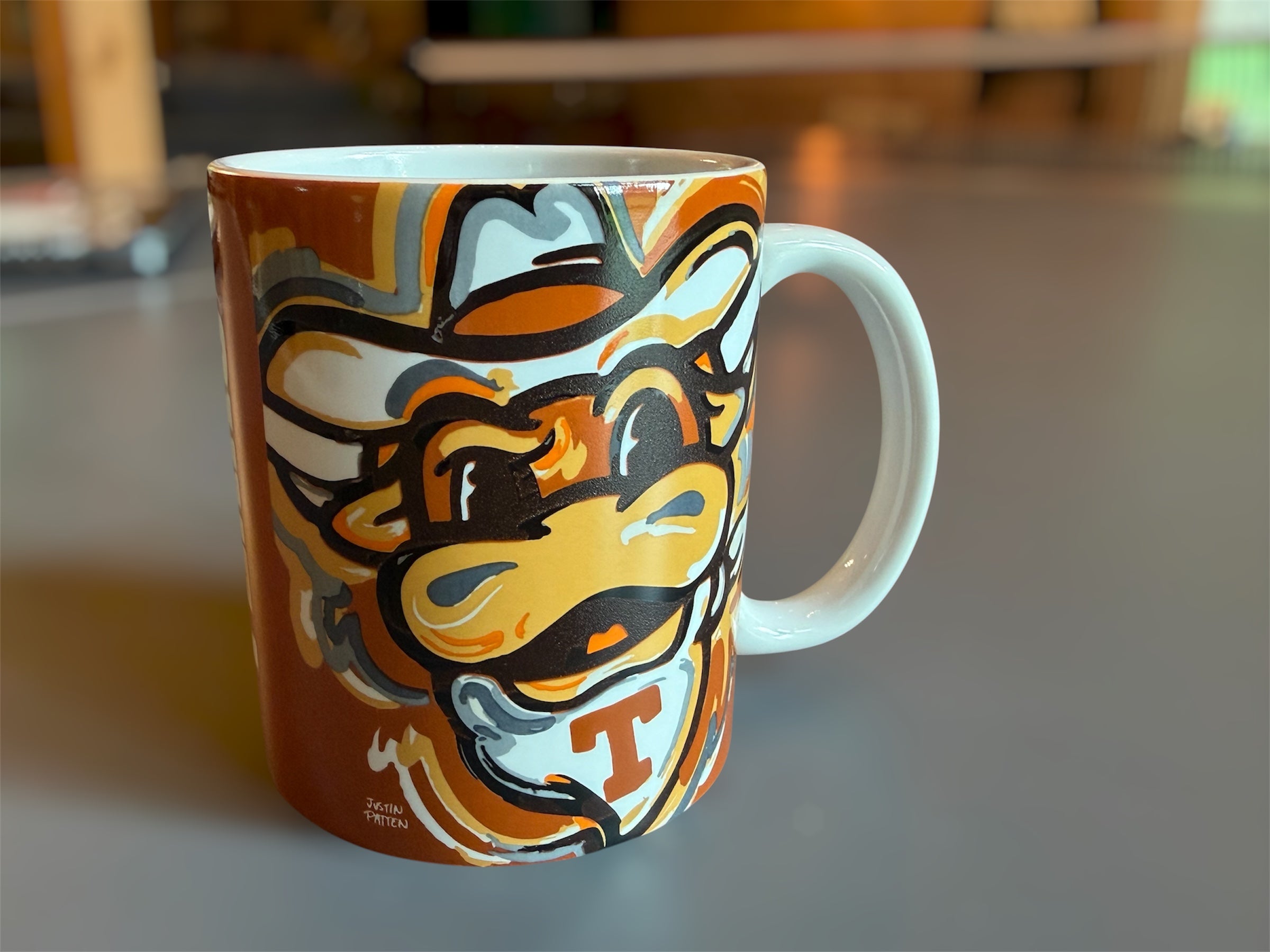 Texas Longhorns Mascot 11oz. Mug by Justin Patten (Hook'em Horns, Austin, Drink, Bevo)