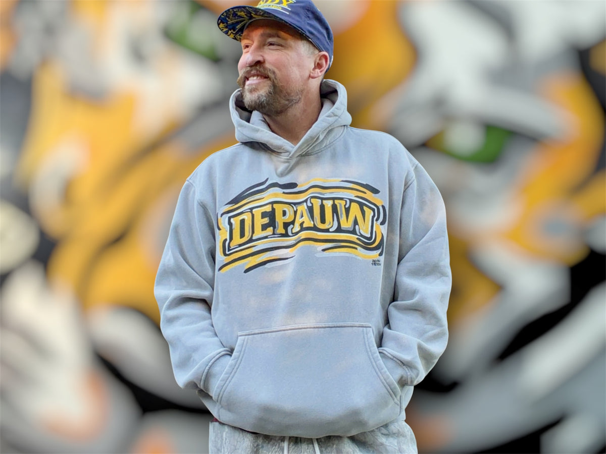 DePauw University Snow Wash Fleece Oversize Hoodie by Justin Patten (Oversized, Order a size down for a more normal fit.)(2 Colors)