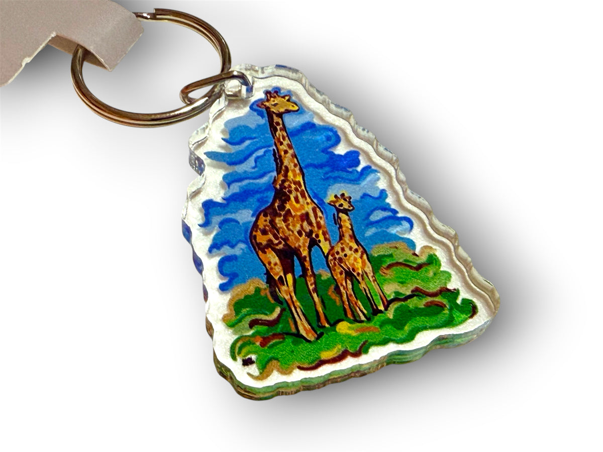 Giraffe with Baby Keychain by Justin Patten (Animals, Baby Animals)
