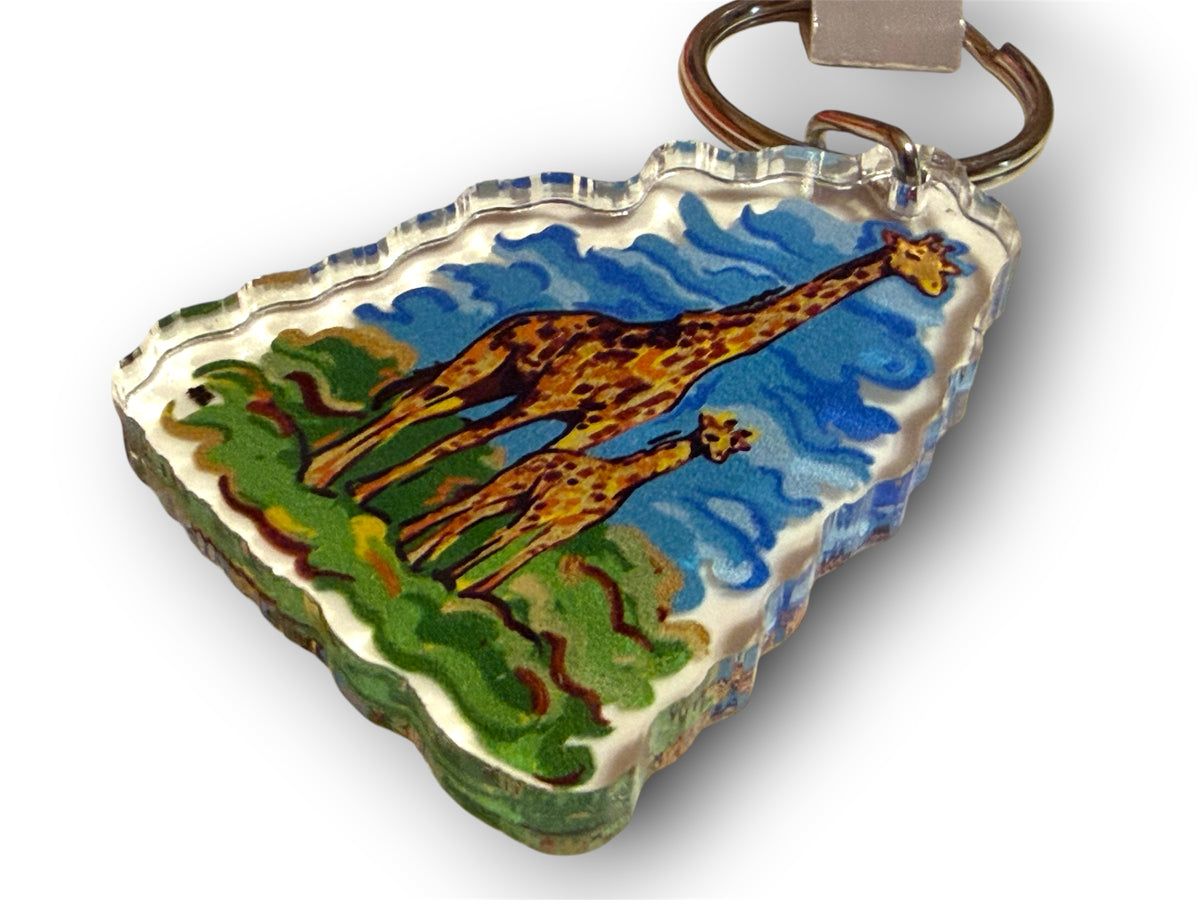 Giraffe with Baby Keychain by Justin Patten (Animals, Baby Animals)