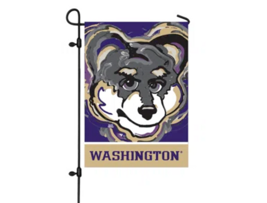 University of Washington Mascot Garden Flag 12" x 18" by Justin Patten