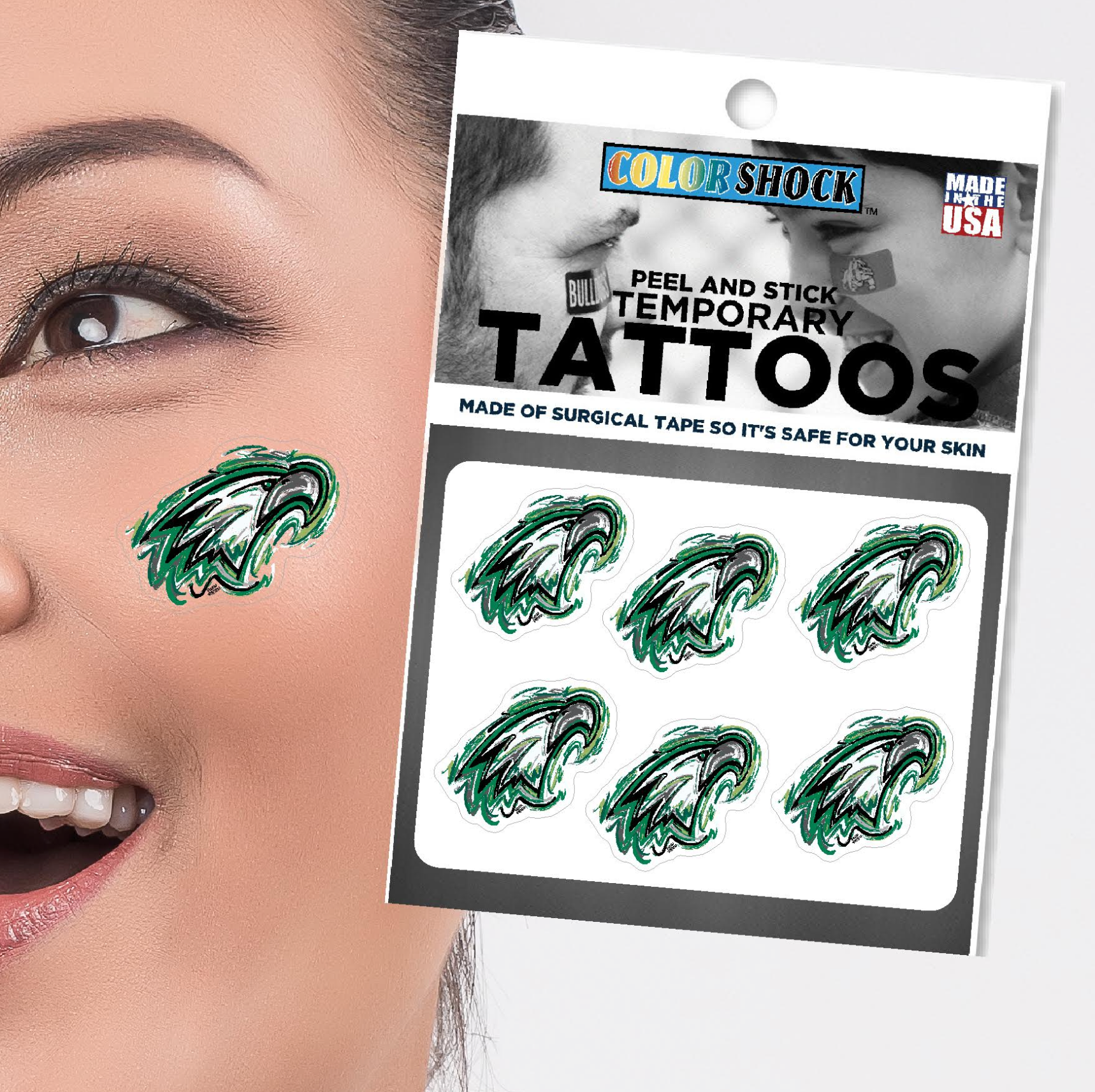 Zionsville Indiana Eagle Body Cal Sticker by Justin Patten (Face Tattoo)