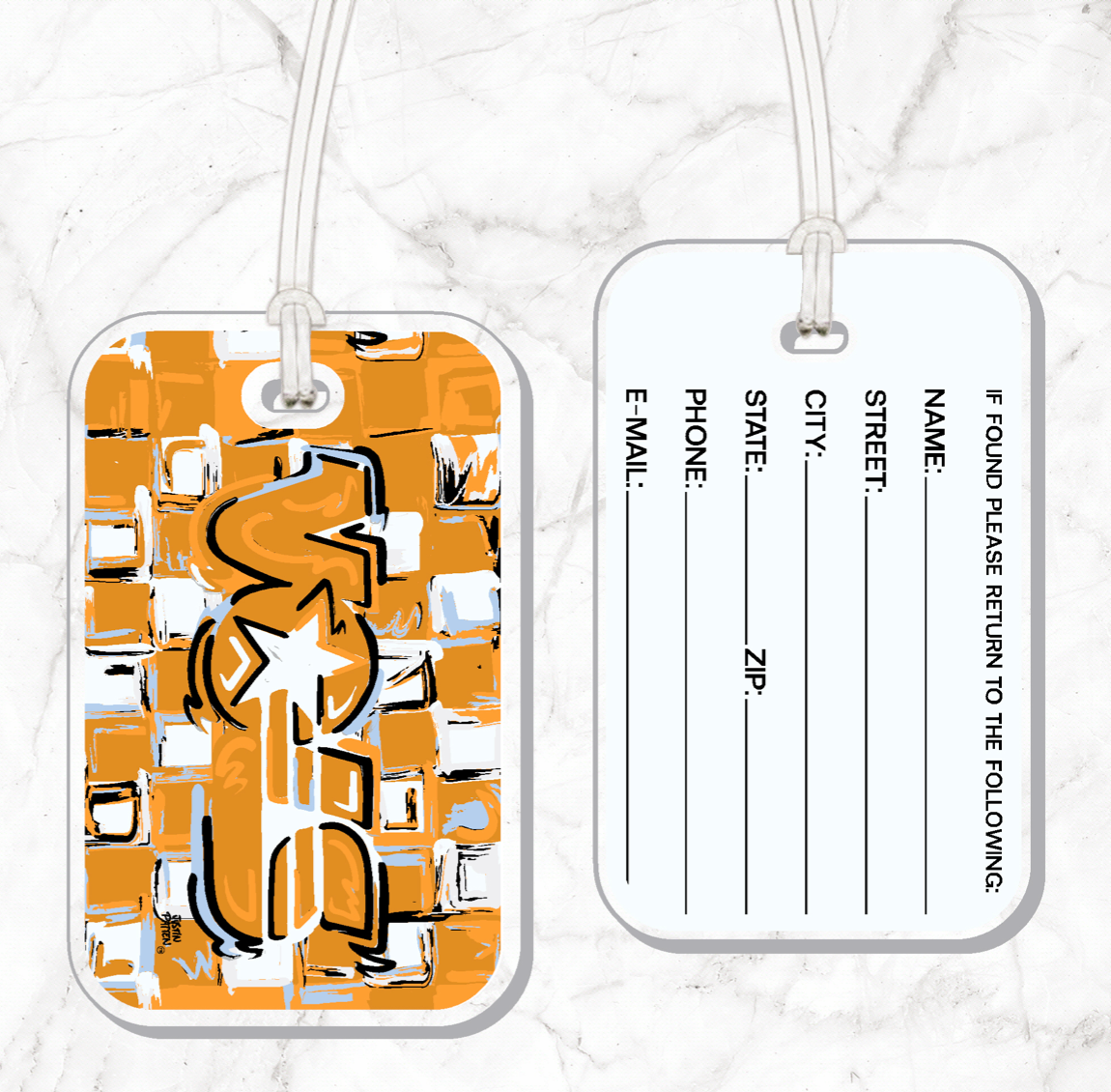 University of Tennessee VOLS Bag Tag by Justin Patten