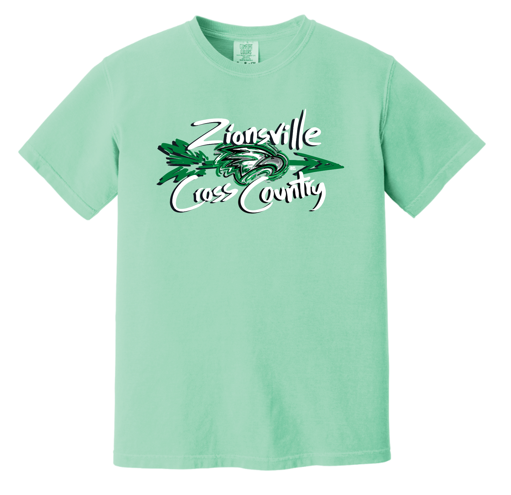 Zionsville Cross Country 100% Cotton Unisex Crew Tee by Justin Patten (3 Colors) (Pre Order till August 8th)