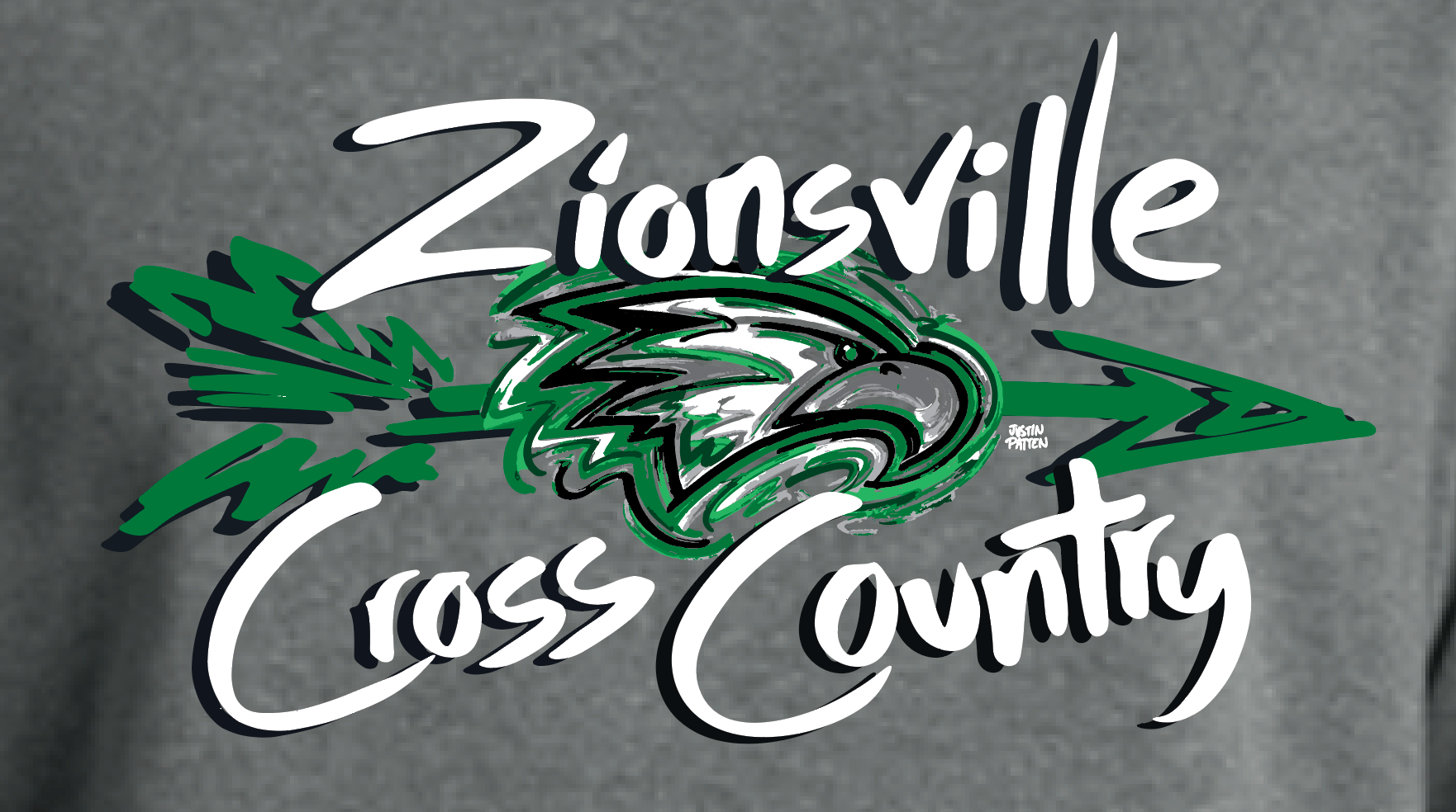 Zionsville Cross Country Unisex Crew Tee by Justin Patten (3 Colors) (Pre Order till August 8th)