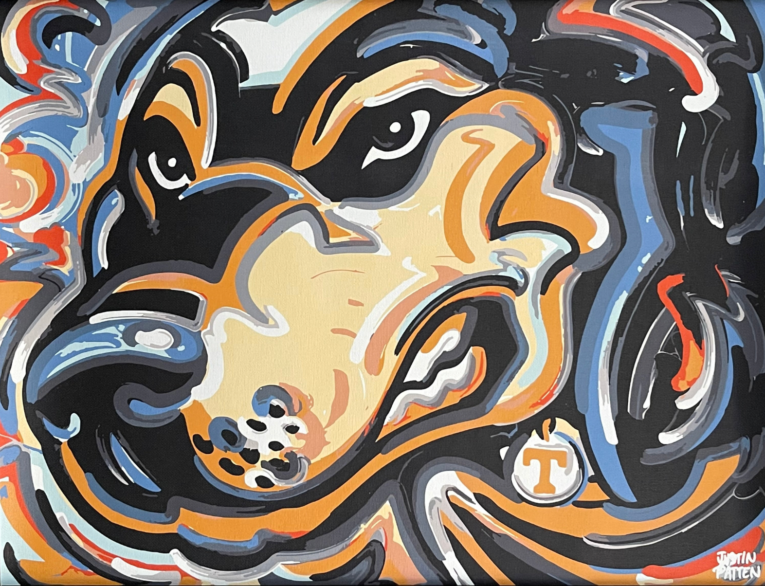 University of Tennessee 20" x 16" Angry Smokey Mascot Wrapped Canvas Print by Justin Patten