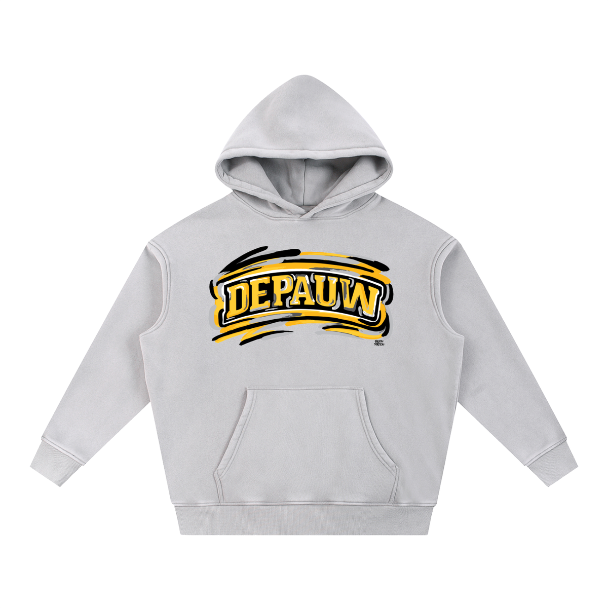 DePauw University Snow Wash Fleece Oversize Hoodie by Justin Patten (Oversized, Order a size down for a more normal fit.)(2 Colors)