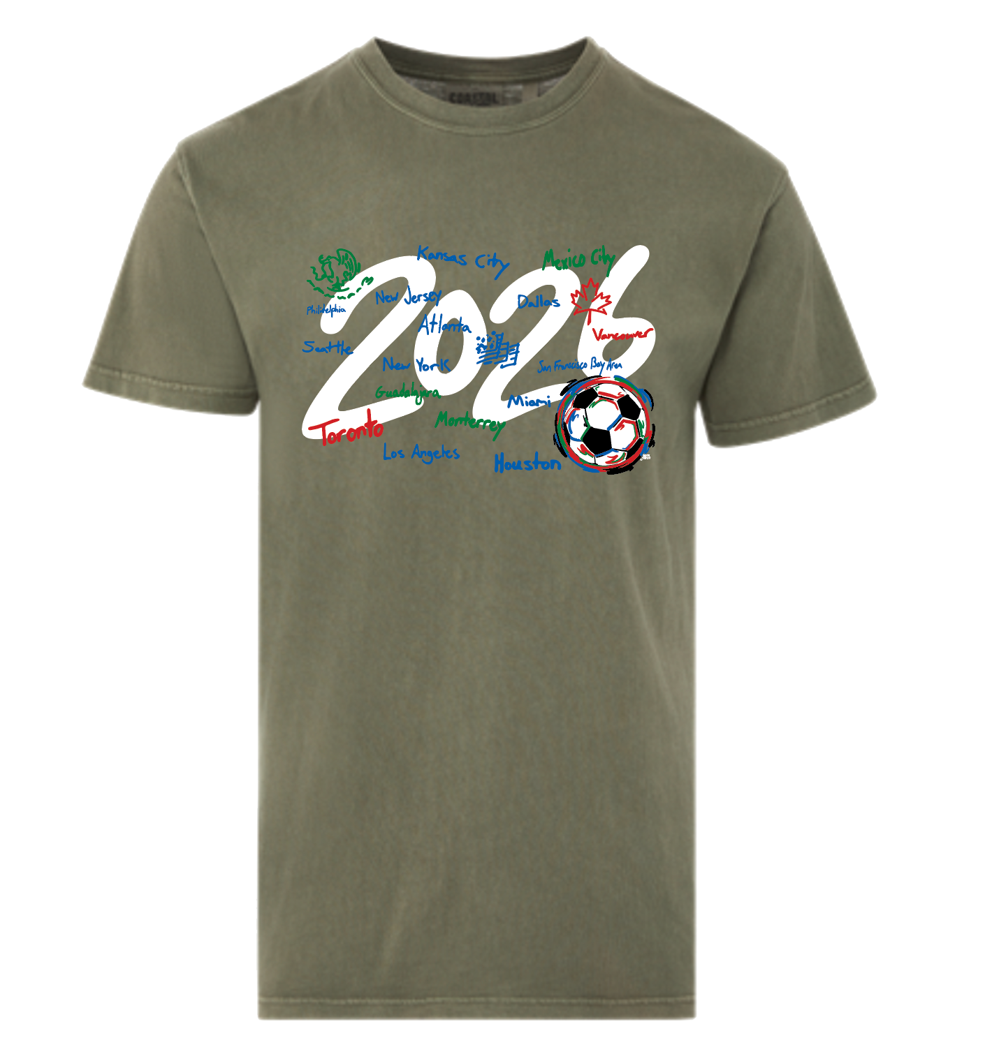 Storm Striker 2026 Soccer Celebration Tee (3 Colors)(World Cup, Soccer, USA, Mexico, Canada)