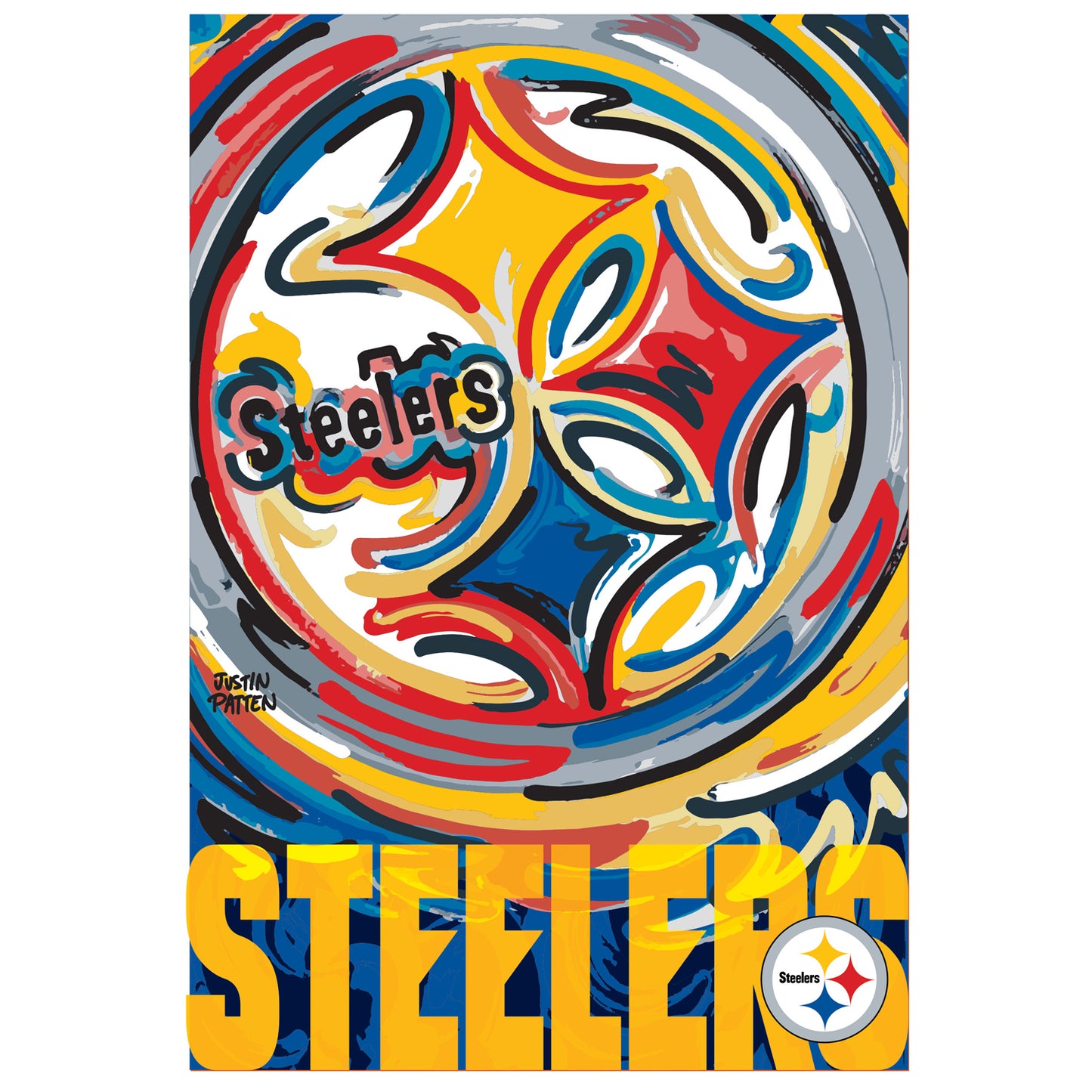 Pittsburgh Steelers House Flag 29" x 43" by Justin Patten