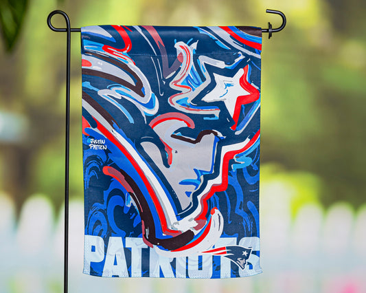 New England Patriots Garden Flag 12" x 18" by Justin Patten