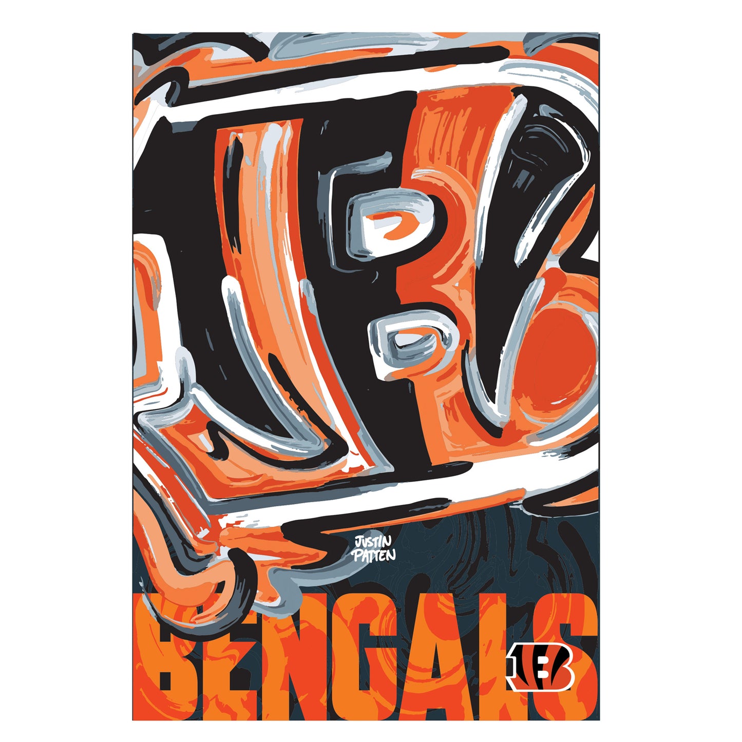 Cincinnati Bengals Garden Flag 12" x 18" by Justin Patten