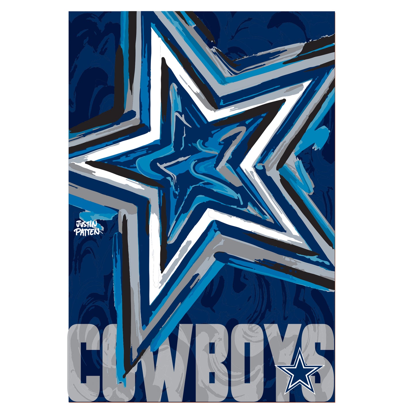 Dallas Cowboys House Flag 29" x 43" by Justin Patten