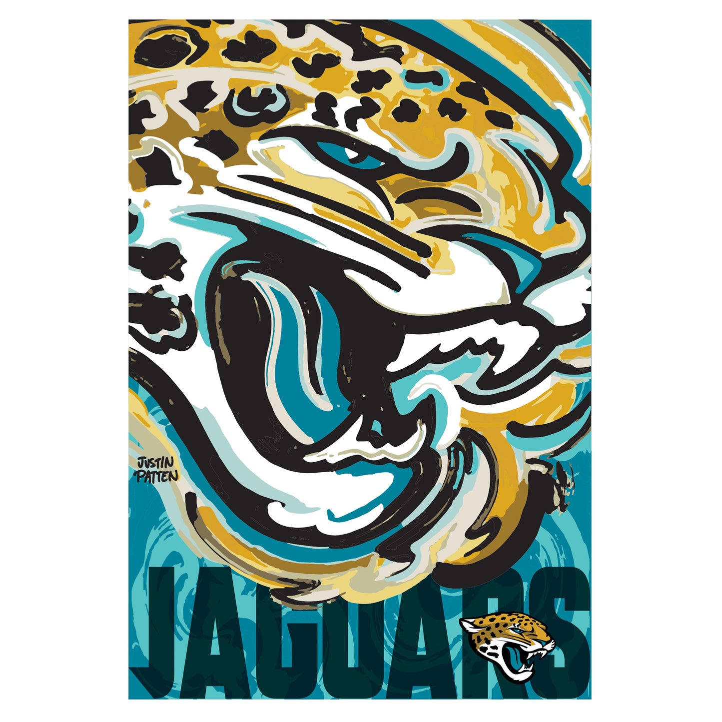 Jacksonville Jaguars Garden Flag 12" x 18" by Justin Patten
