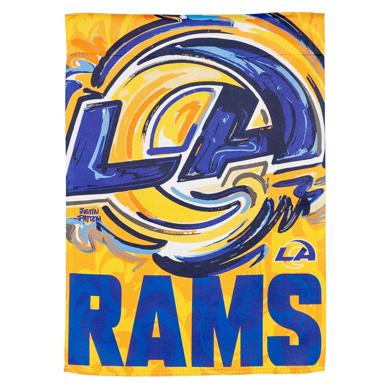 Los Angeles Rams Garden Flag 12" x 18" by Justin Patten