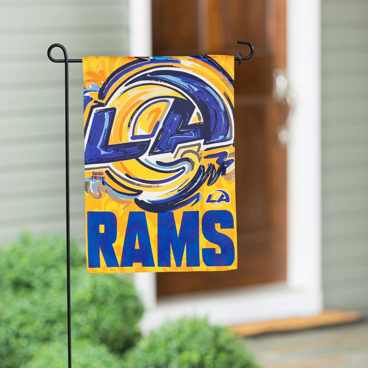 Los Angeles Rams Garden Flag 12" x 18" by Justin Patten