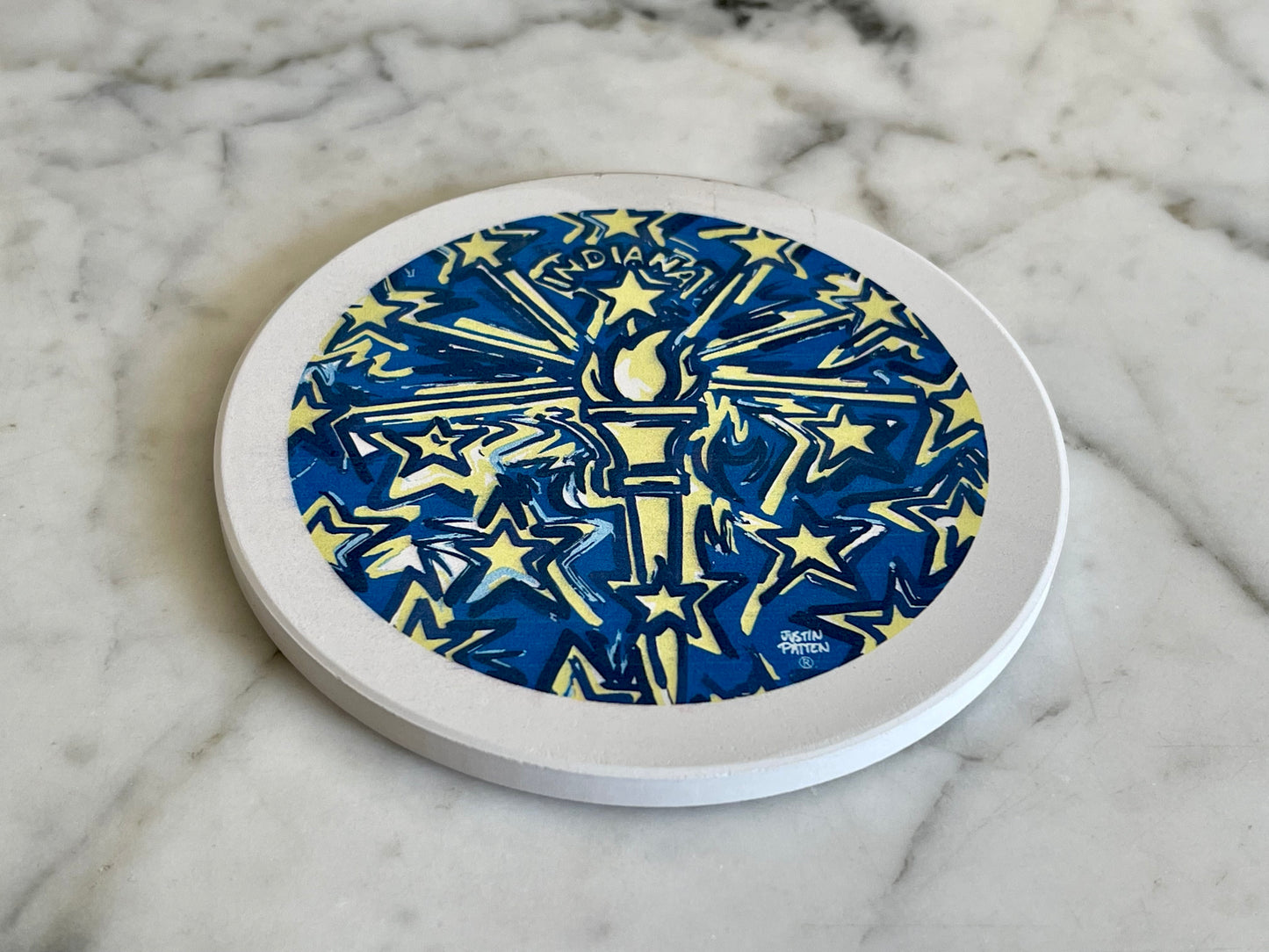 Indiana Flag Stone Coaster by Justin Patten