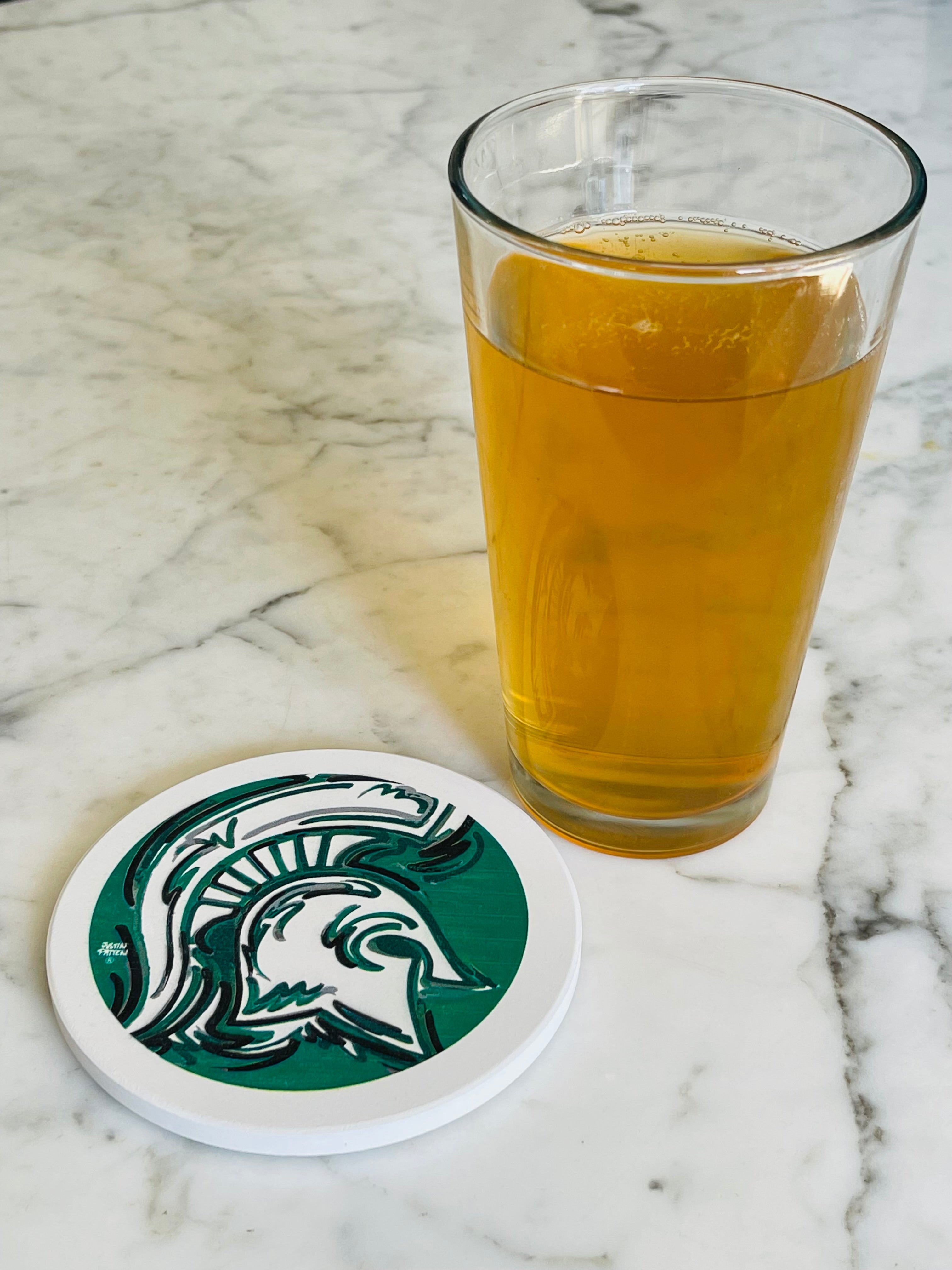 Michigan State University Stone Coaster by Justin Patten