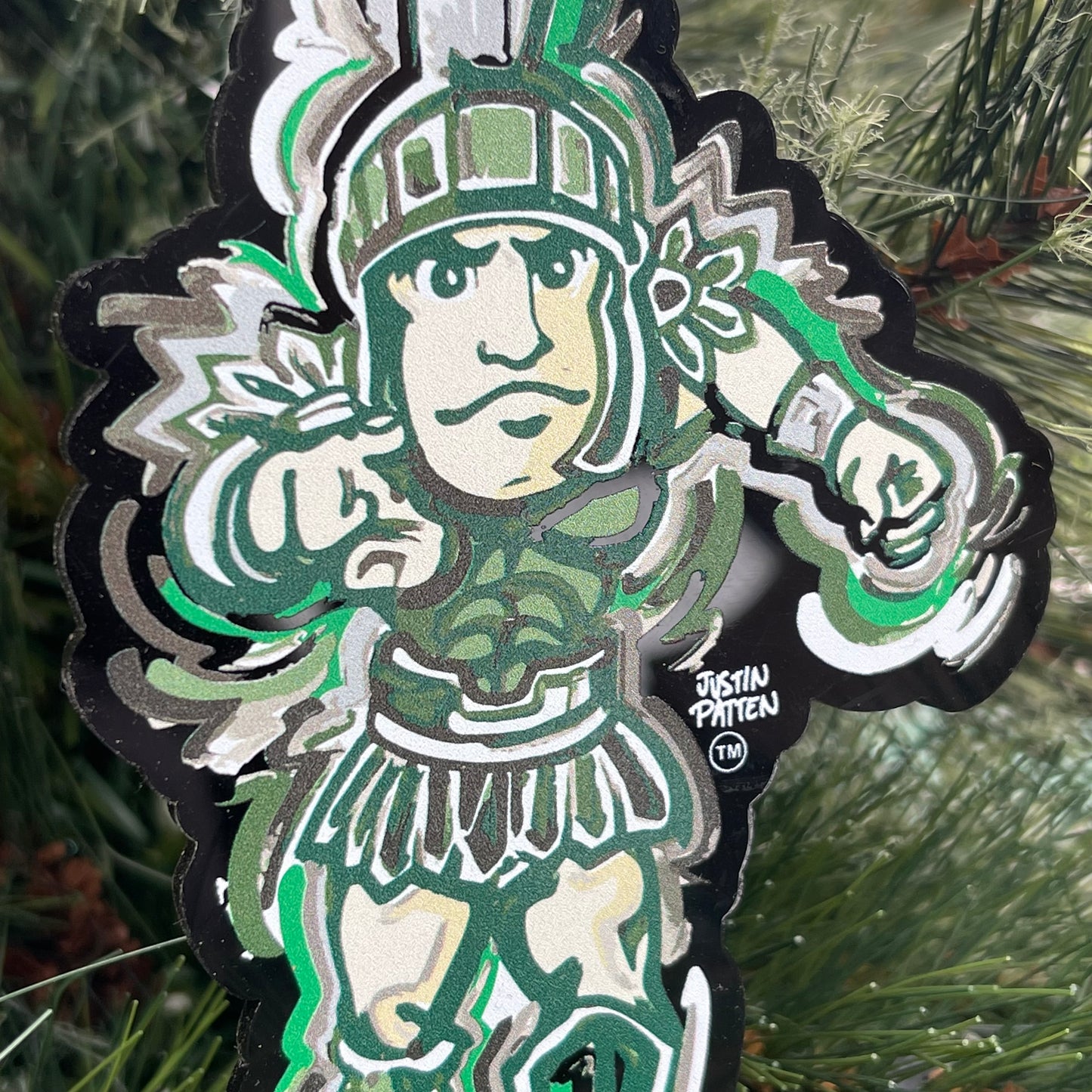 Michigan State University Sparty Ornament by Justin Patten