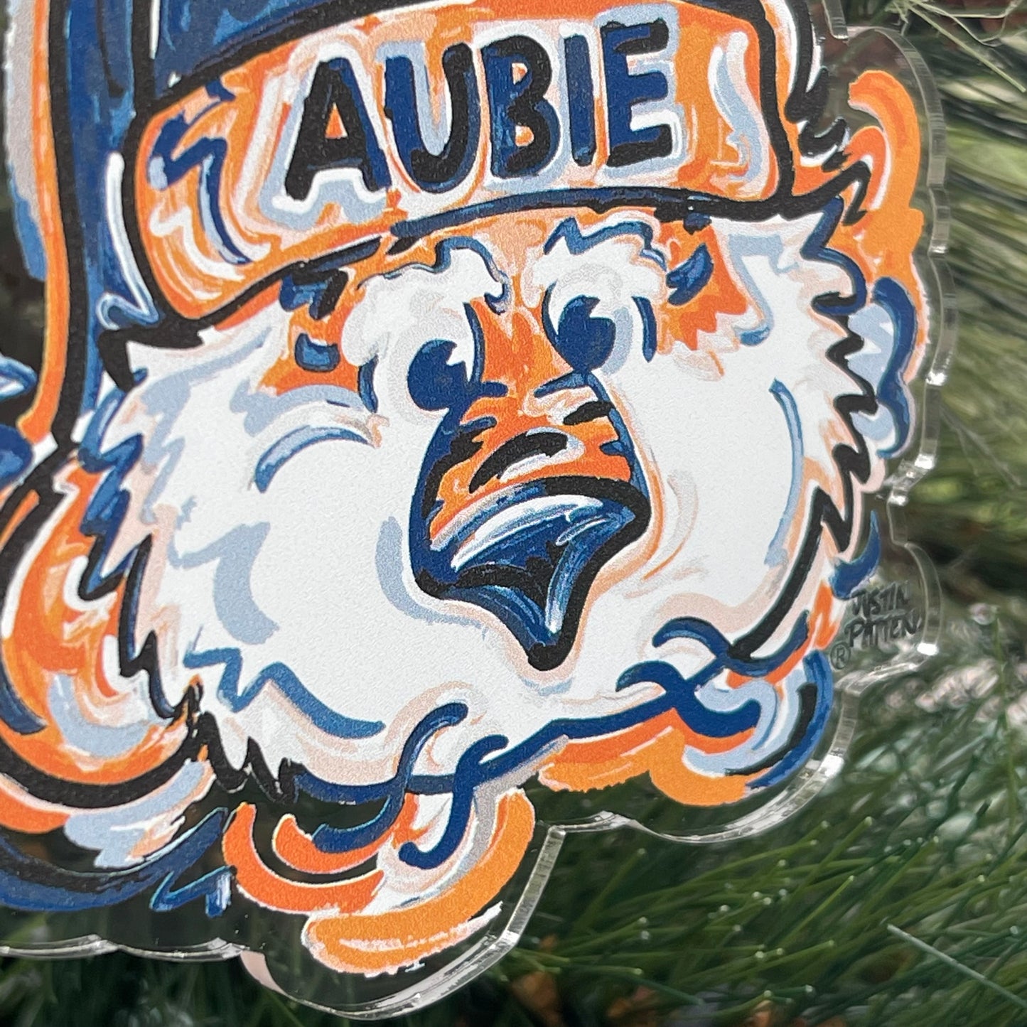Auburn University Aubie Santa Ornament by Justin Patten