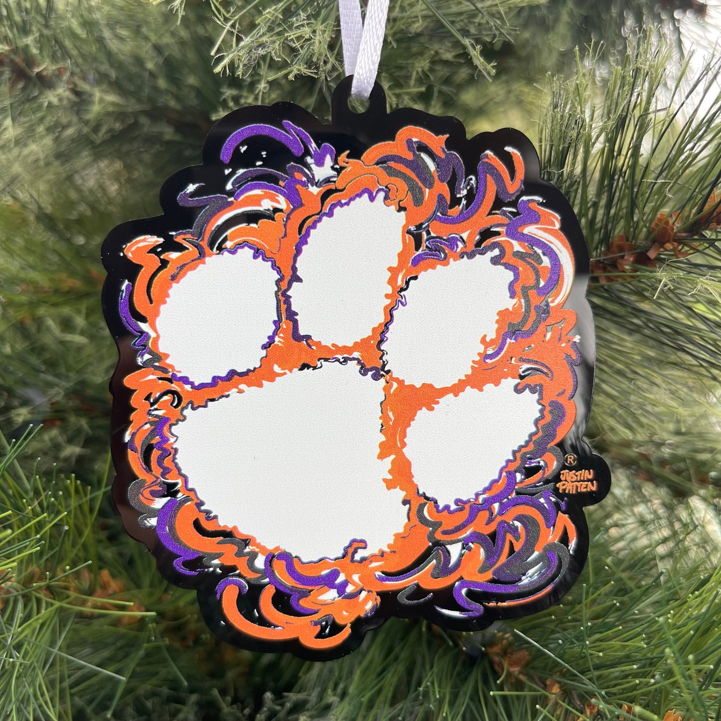 Clemson University Paw Print Ornament by Justin Patten