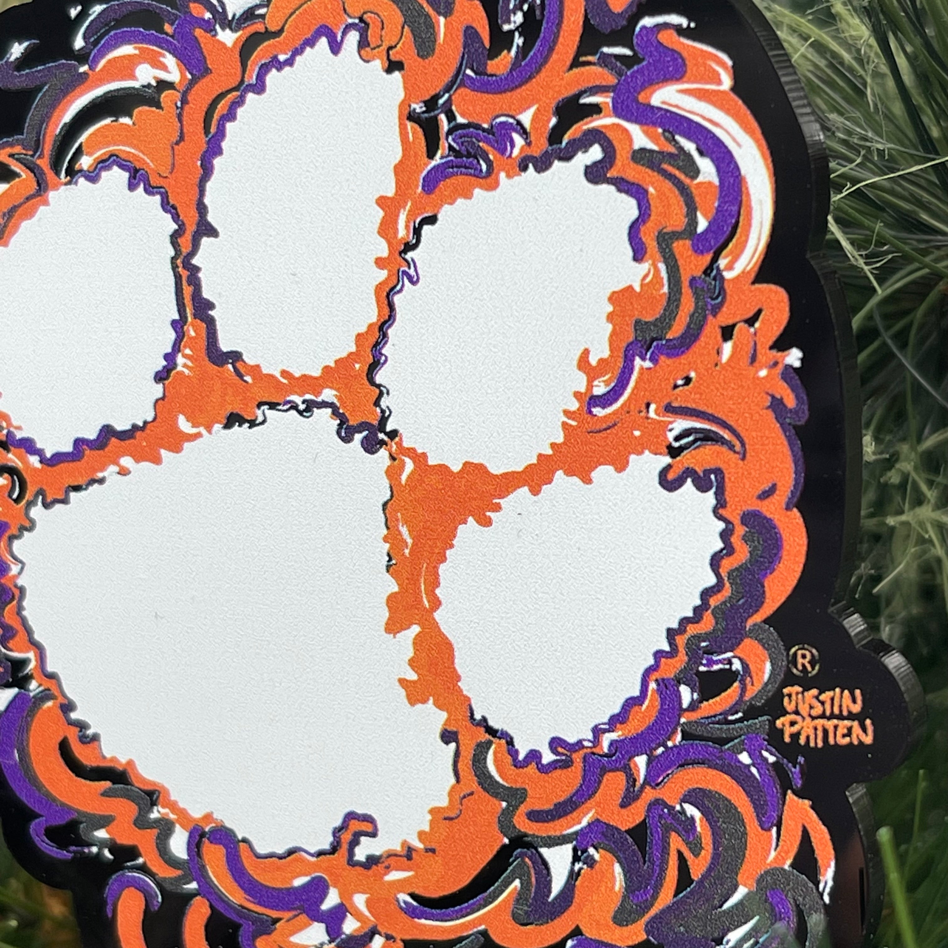 Clemson University Paw Print Ornament by Justin Patten (Black Ornament)
